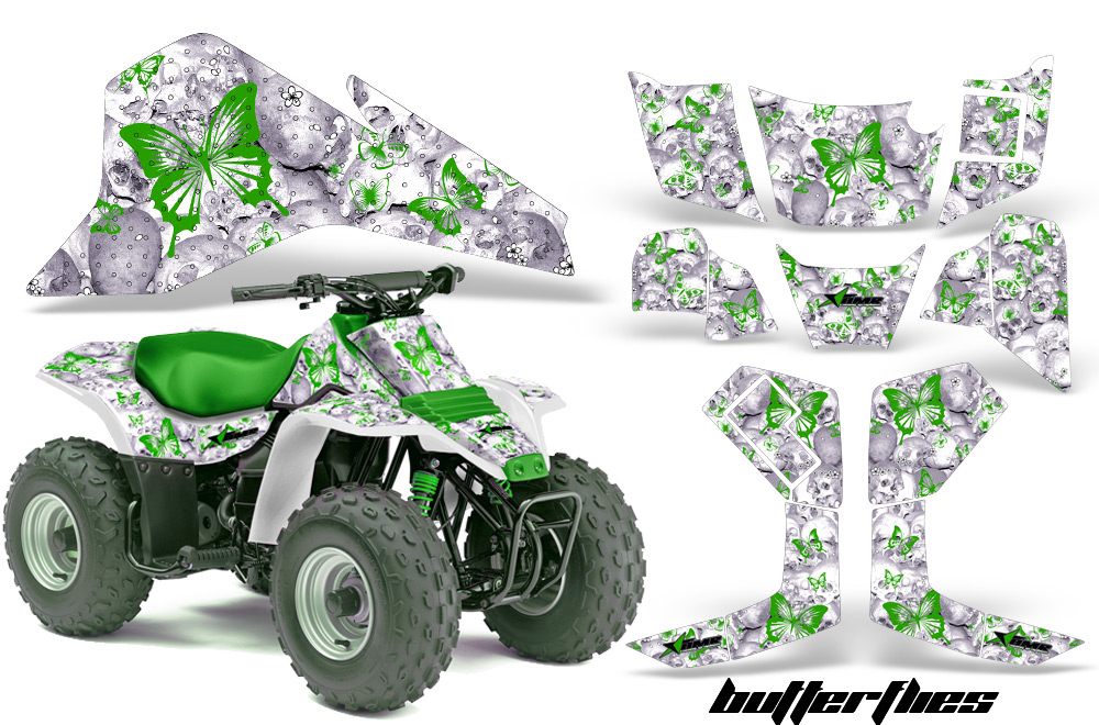 Kawasaki LT80 Graphics Butterfly grn-WhiteBG